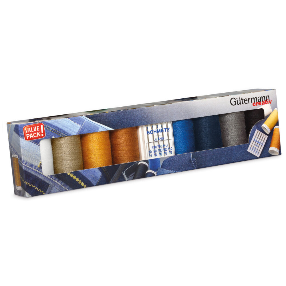 Thread Set: Denim: 8 x 100m and 5 Jeans Machine Needles